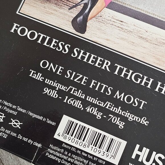 Hustler Lingerie Sexy Sheer Footless Thigh Highs Stockings Leg Warmers, Pink, OS - Picture 3 of 4